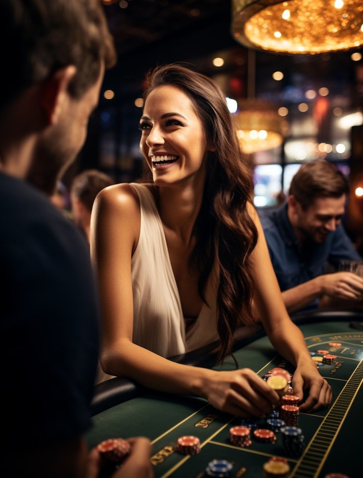 Dealer live sedang menggelar permainan kasino langsung dalam suasana autentik